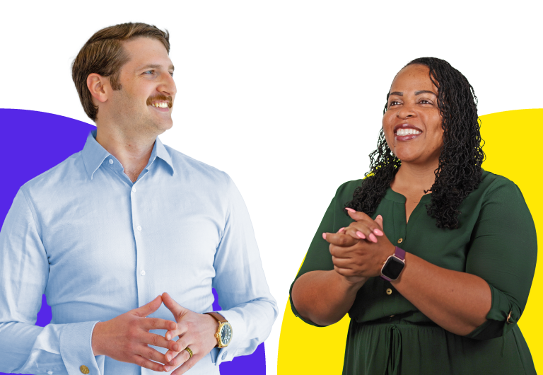 Allspring employees Justin and Mya.
